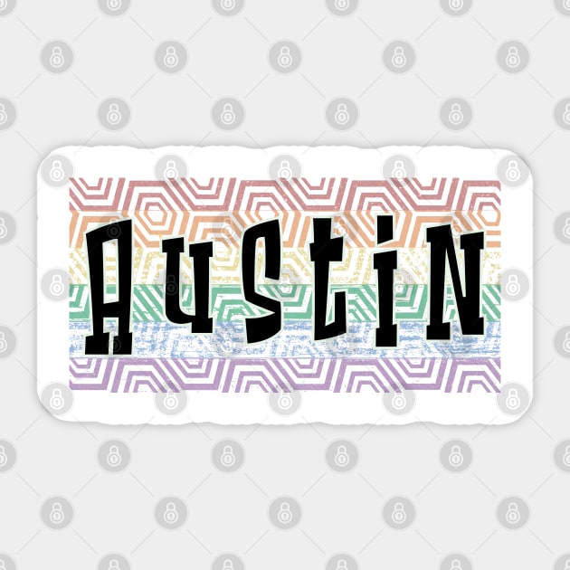 LGBTQ PATTERN AMERICA AUSTIN Sticker by Zodiac BeMac